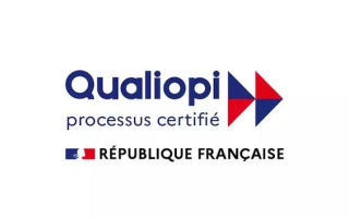 Label Qualiopi attestant la certification qualité délivrée par la République française
